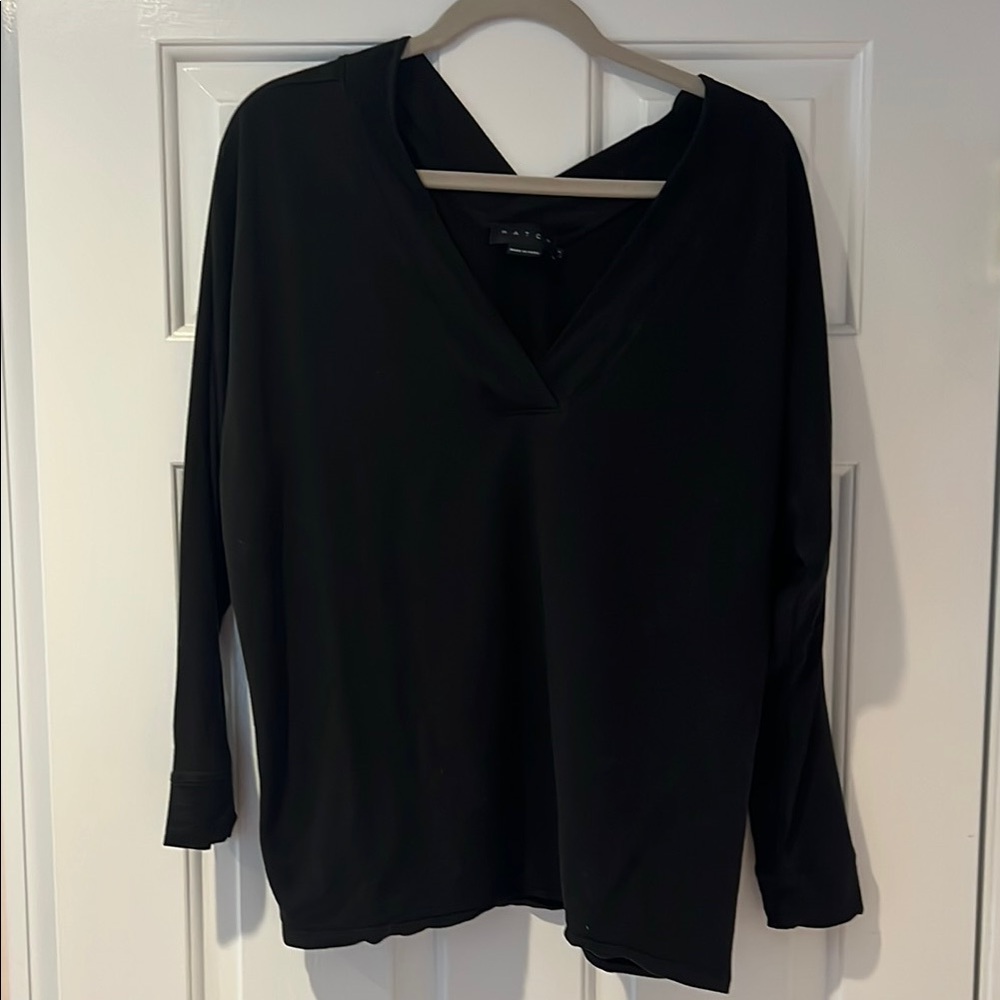 Hatch Maternity L Black V-Neck Women's Top